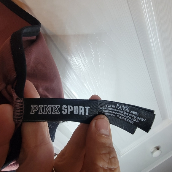 PINK By Victoria Secret Pink Sports Bra with Black Trim. Size MEDIUM - Picture 5 of 6